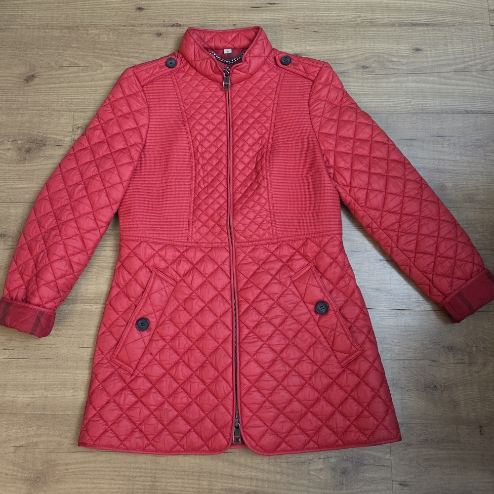 BURBERRY Red Quilted Jacket